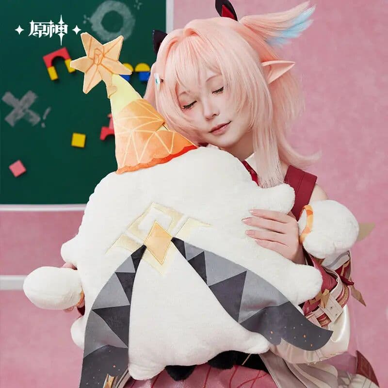 MiHoYo Genshin Impact Linnea Peripheral Lop-Eared Rabbit Plush Hand Puppet Lumi Pillow Soft Stuffed Doll Backpack Collectible Gift