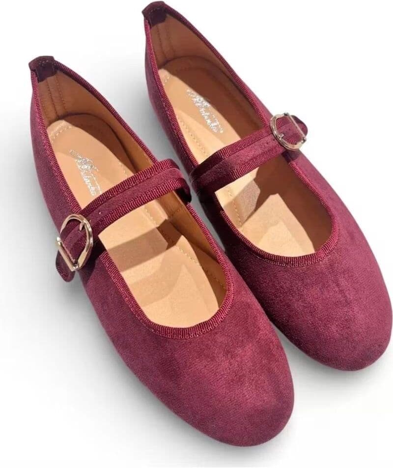 Timbos Bailarinas Mercedes Plana Mujer Vino Rojo 40 Mujer
