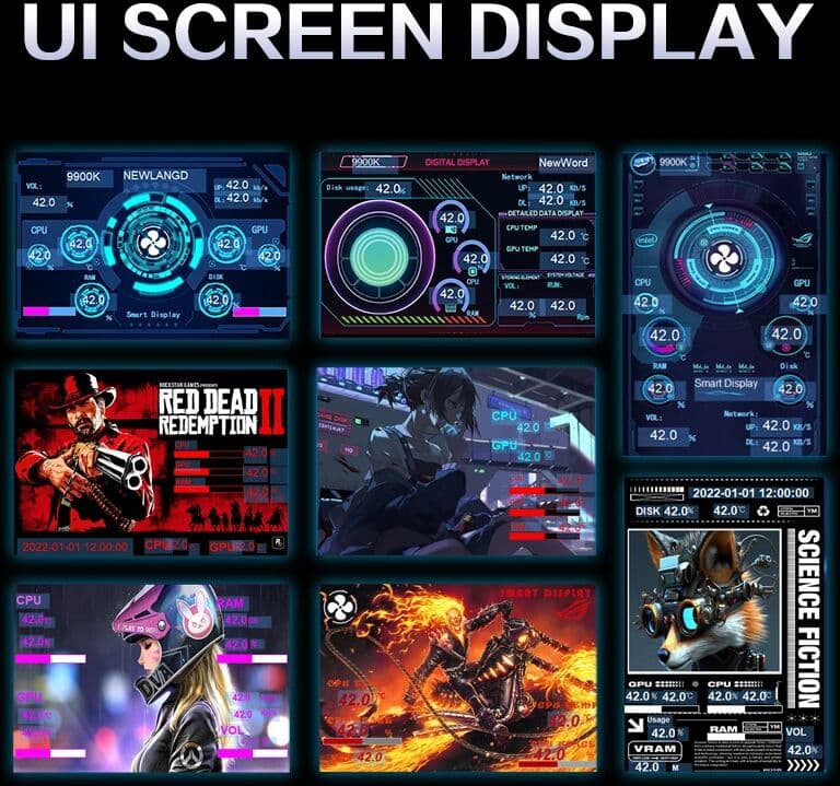 AISANRAY 3.5 Inch IPS LCD Type-C Secondary Screen Mini Computer USB Display CPU GPU RAM HDD Monitor Freely AIDA64 + Software DIY Theme