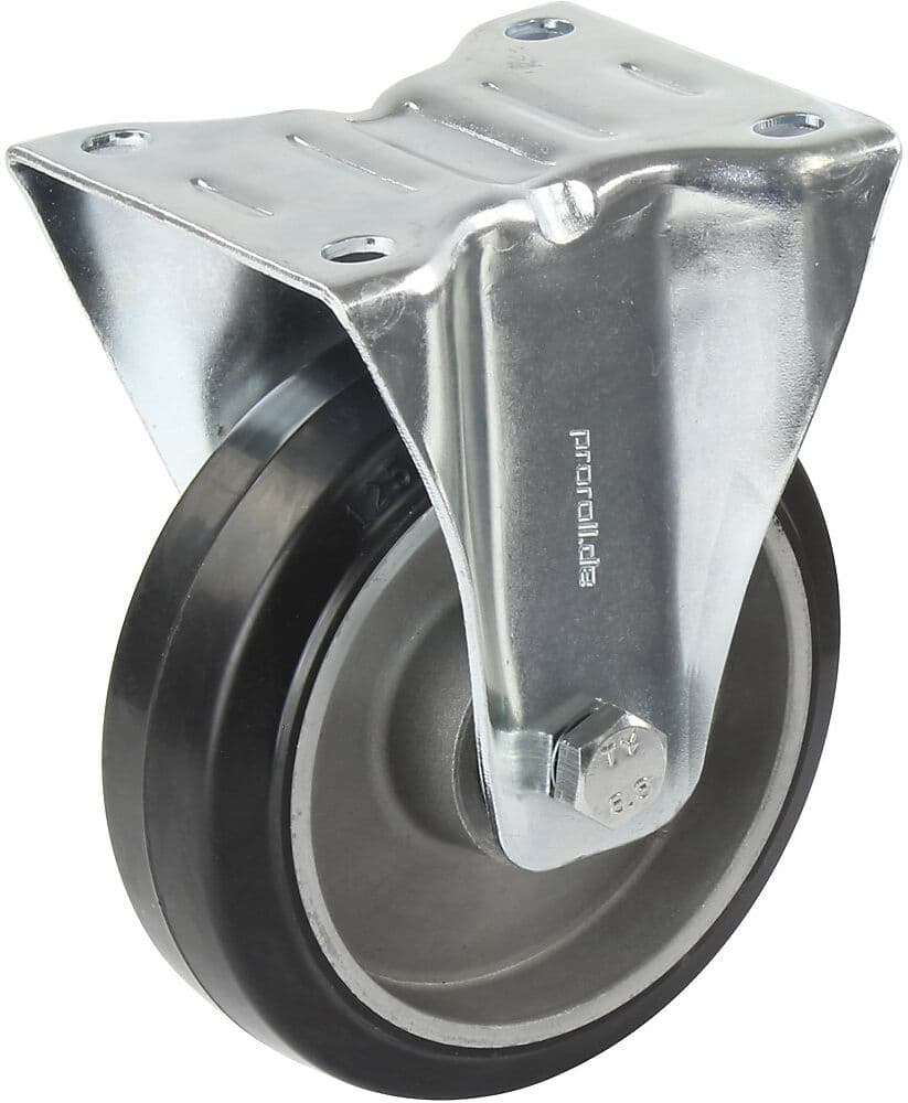 Elastik-Vollgummi-Reifen, schwarz, Rad-Ø x Breite 100 x 40 mm, Bockrolle Proroll