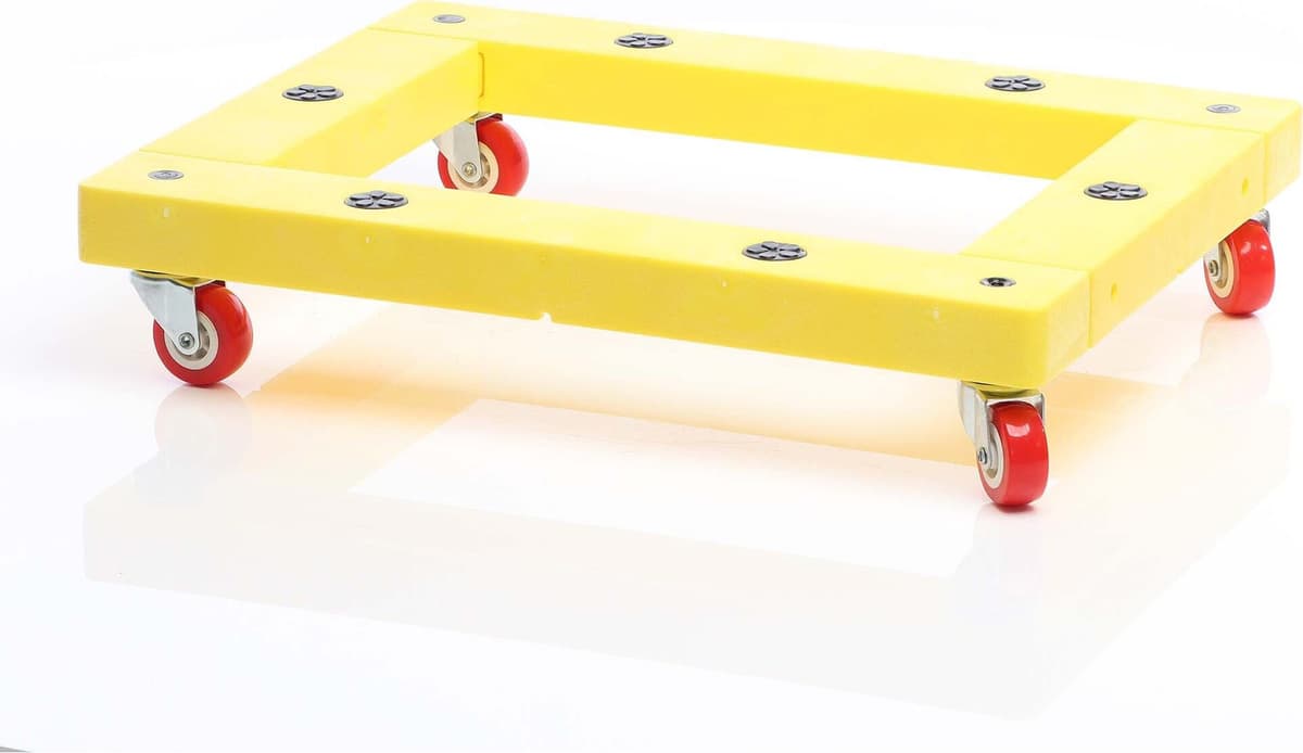 Wiltec Transportroller met 4 zwenkwielen, vierkant, B: 51 x D: 40,5 cm, draagvermogen 136 kg