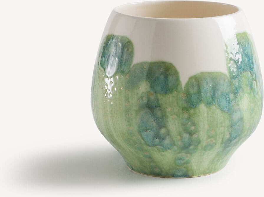AM.PM Vase peint main en faïence en émail réactif, hauteur 17 cm, WINGA