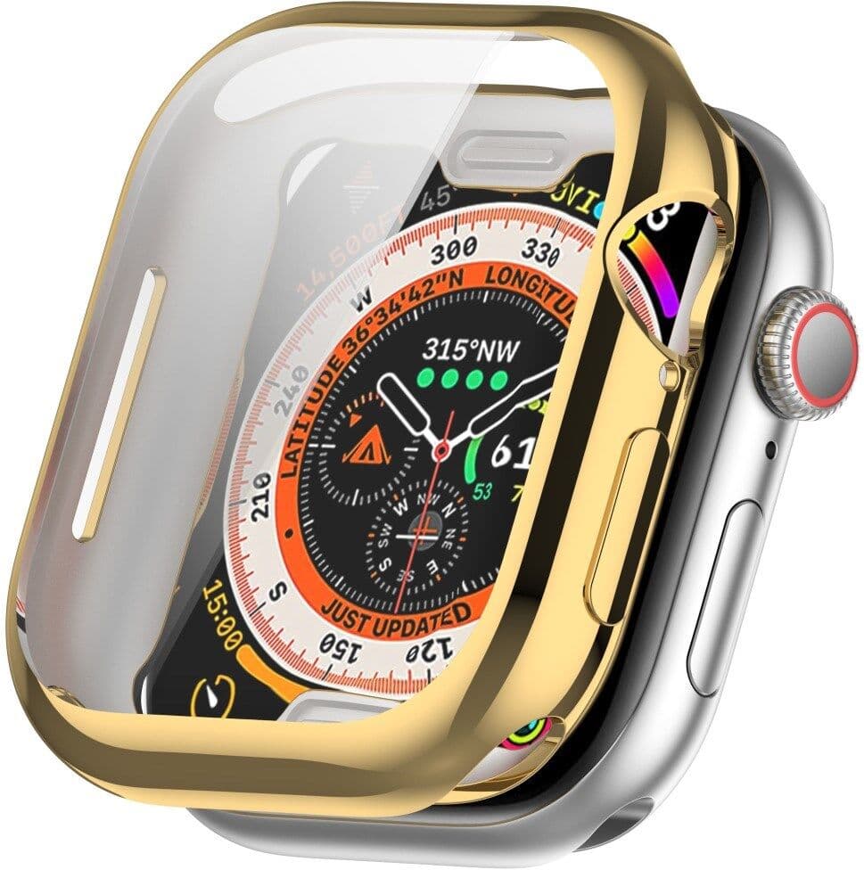 INCOVER Apple Watch 11 / 10 (46mm) Fleksibelt Plast Cover - Inkl. Skærmbeskyttelse - Guld