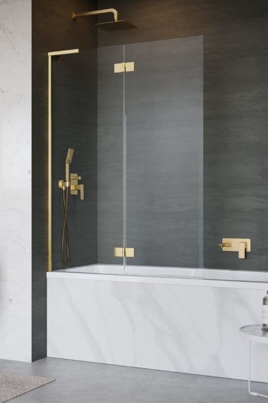 Radaway Essenza 8 SL Gold PND II parawan nawannowy 100cm lewy złoty połysk/przejrzyste 10500100-09-01L
