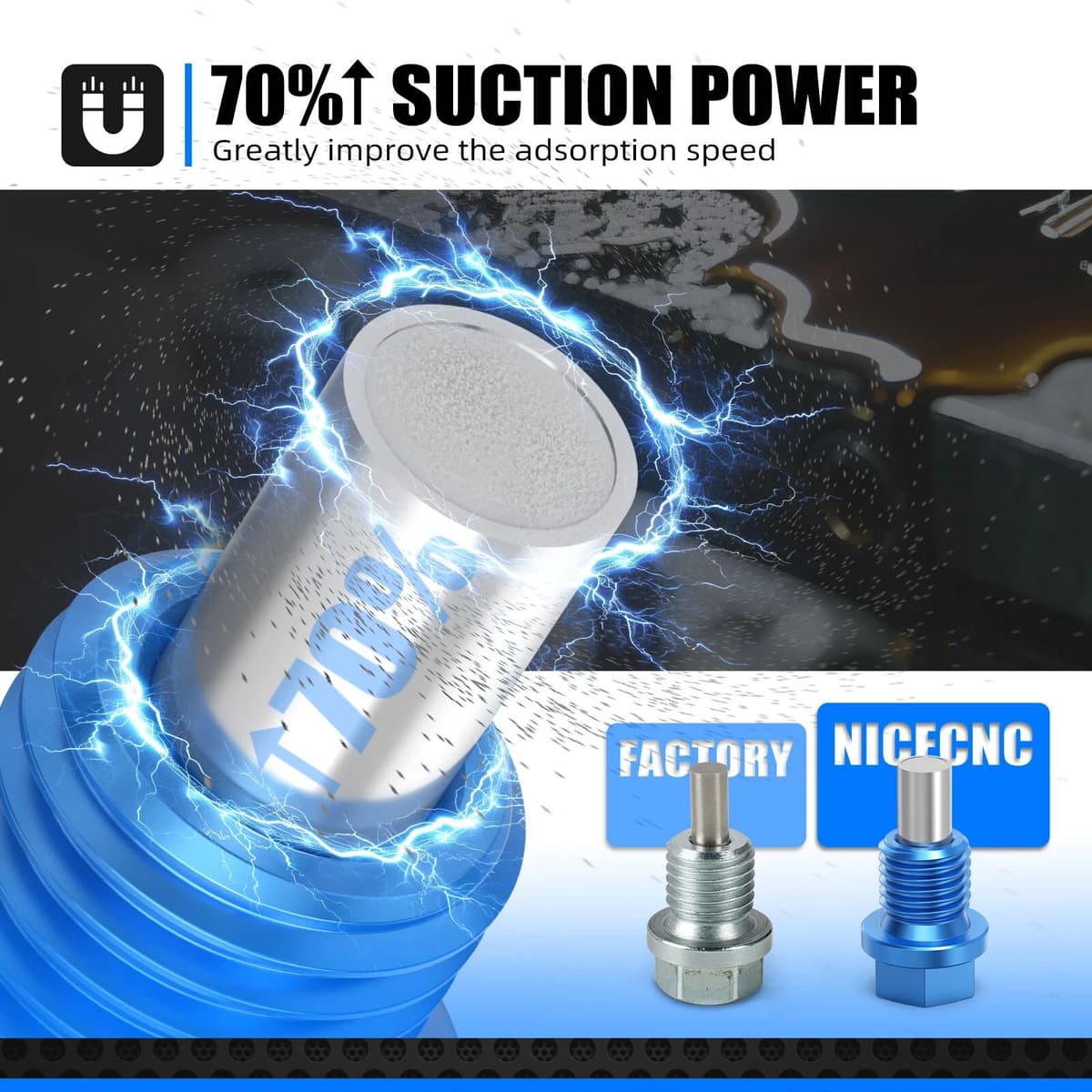 NICECNC For Husqvarna TE 300 TE 250 FE 450 FE 501 2014-2025 Magnetic Oil Drain Plug Bolt For GasGas EC 300 EC 250 2021-2025