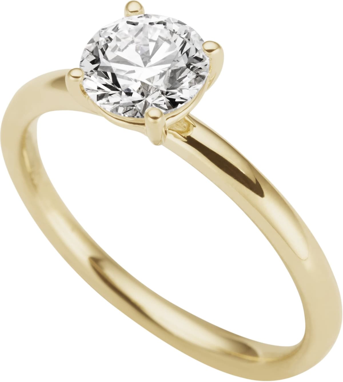 Goldring FIRETTI "Schmuck Geschenk Gold 333 Vorsteckring Verlobung Solitär Lab Grown" Gr. 17, gold (gelbgoldfarben), Fingerringe, Damen, 17, 1 VS = sehr kleine Einschlüsse, Diamanten Gelbgold 333, 1,6mm, Diamanten, Gelbgold 333, Goldring, mit Brillant