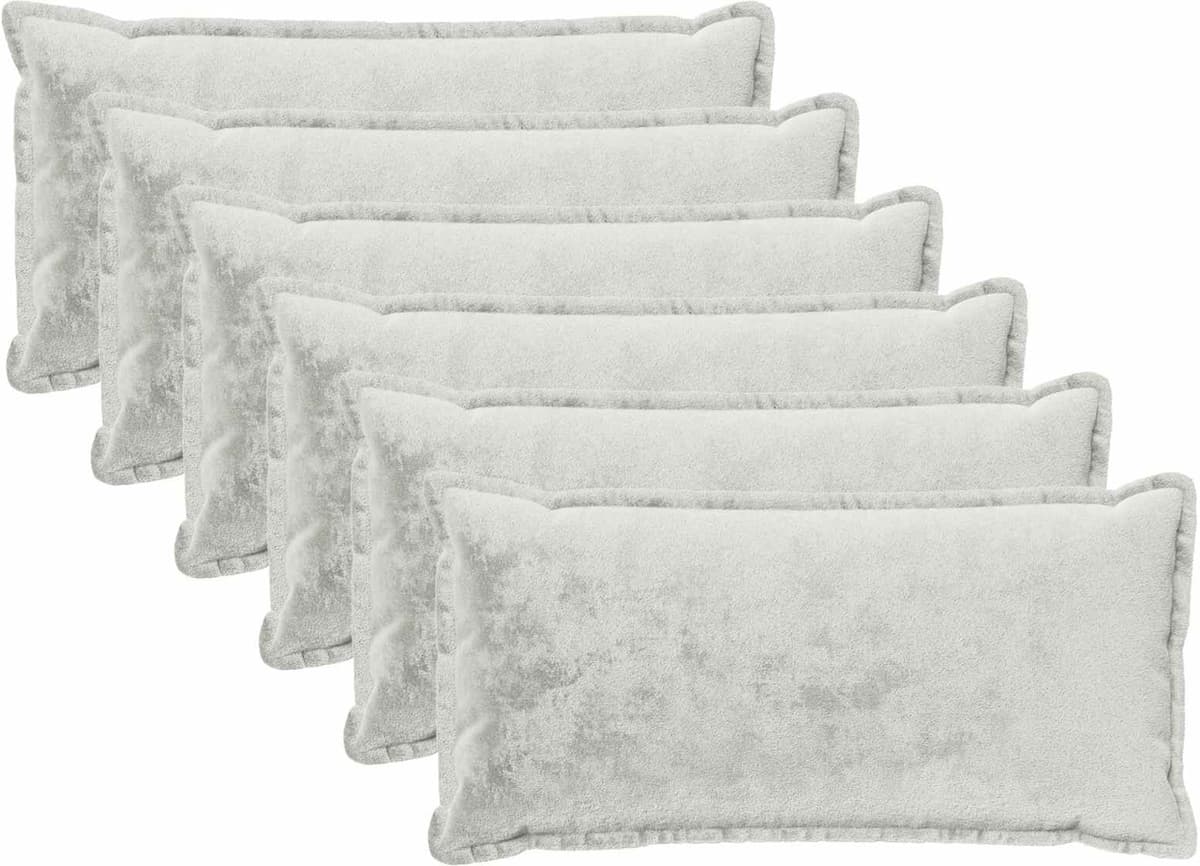 vidaXL Coussin de jeté 6 pc HOUTEN Gris clair 40 x 70 cm Flanelle
