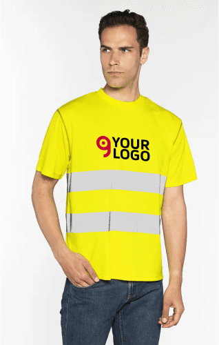 T-shirt alta visibilità arancione con bande riflettenti Personalizzate o neutre Sottozero