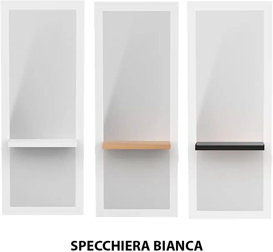 MUDI Specchio specchiera per parrucchiere barbiere in legno binca DEECO KROZ TIBIM DI ROVERE