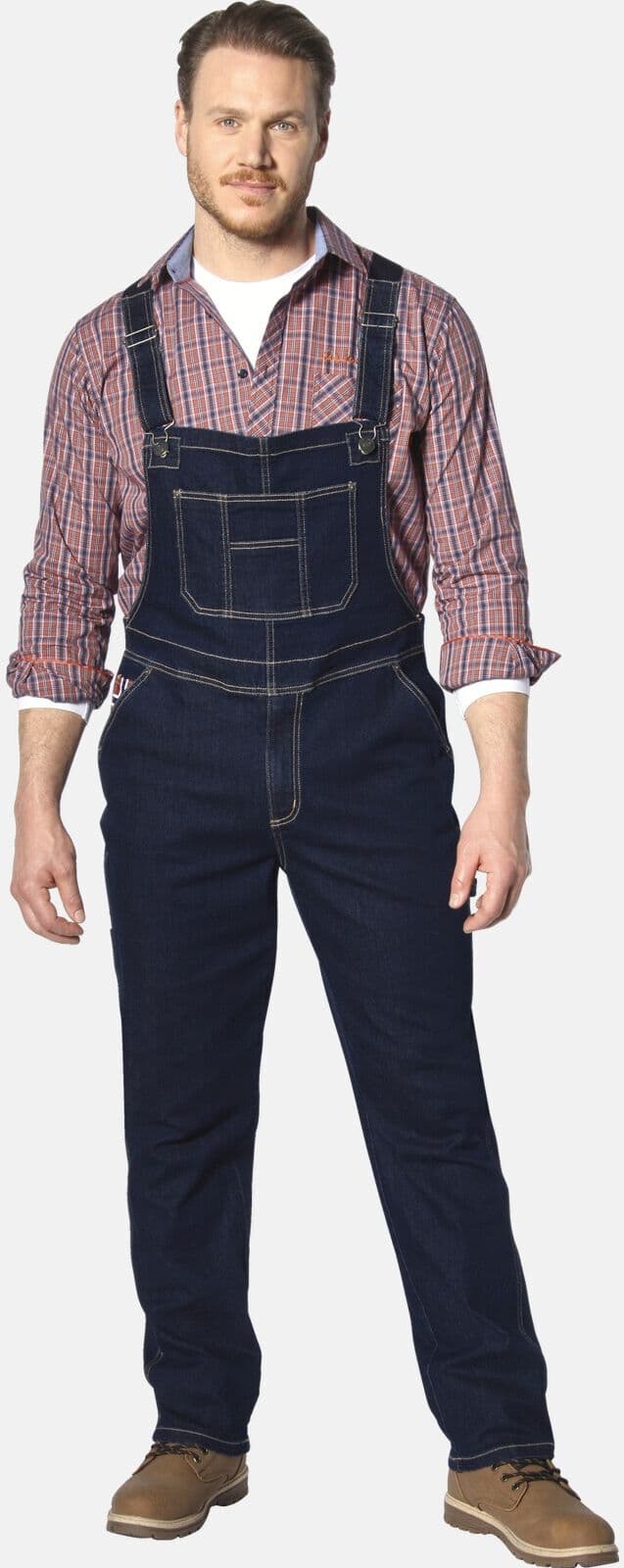 Latzjeans JAN VANDERSTORM "Latzhose KEARON", Herren, Gr. 58, N-Gr, blau (dunkelblau), Obermaterial: 98% Baumwolle CO. 2% Elasthan EL., Hosen Latzjeans