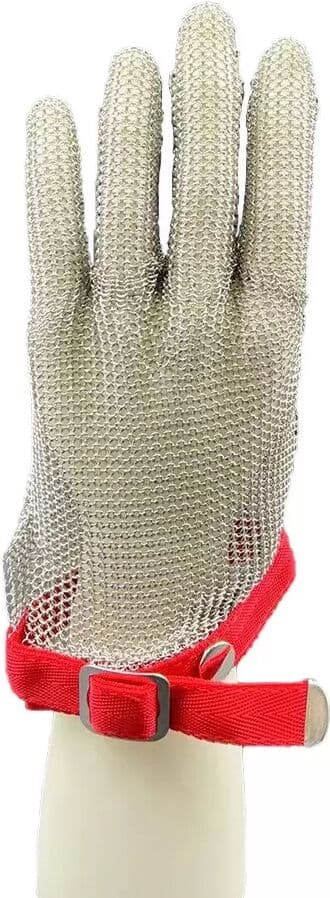 INF Schnittfeste Handschuhe mit Nylon-Armband – 316L Edelstahlgewebe für Lebensmittelverarbeitung, Metallschneiden