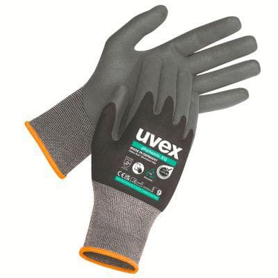 Arbeitshandschuhe uvex phynomic XG, EN 388 4 1 2 1 X, Polyamid/Elastan, schwarz, Größe 12, 10 Paar