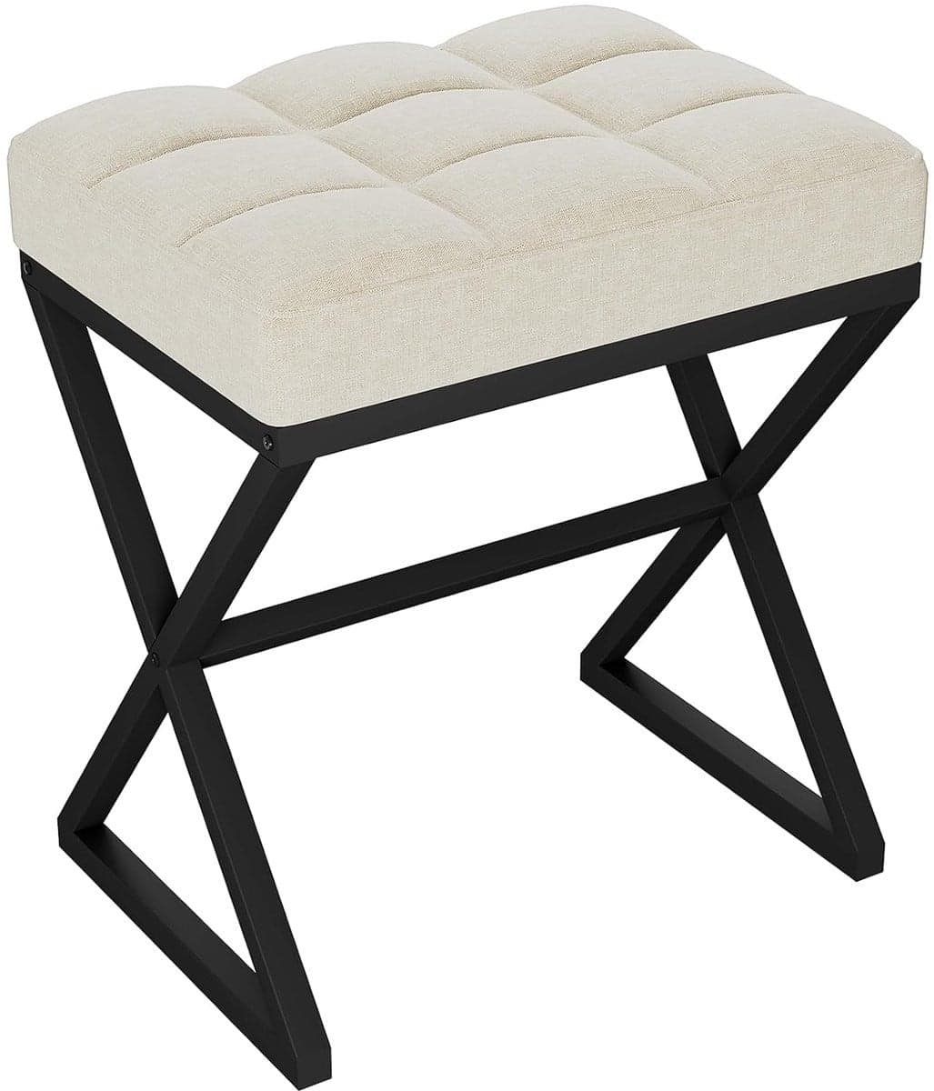 Linnen make-upkruk met metalen frame