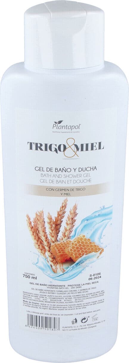 Plantapol gel de baño germen de trigo+miel 750ml.