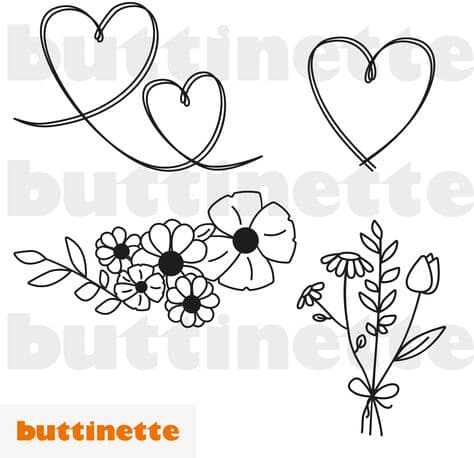 Plotterdatei "Blumen & Herzen"