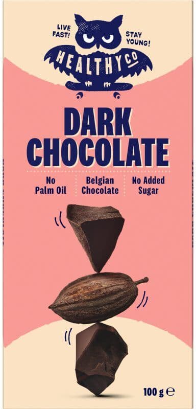 HealthyCo Dark Chocolate chocolat noir sans sucre ajouté 100 g