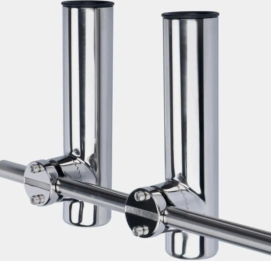 HOFFEN (2pc) Stainless Steel Rotatable Rod Holder with Clamp, Boat Accessories, Fishing Tackle, Tube, 22mm-26mm