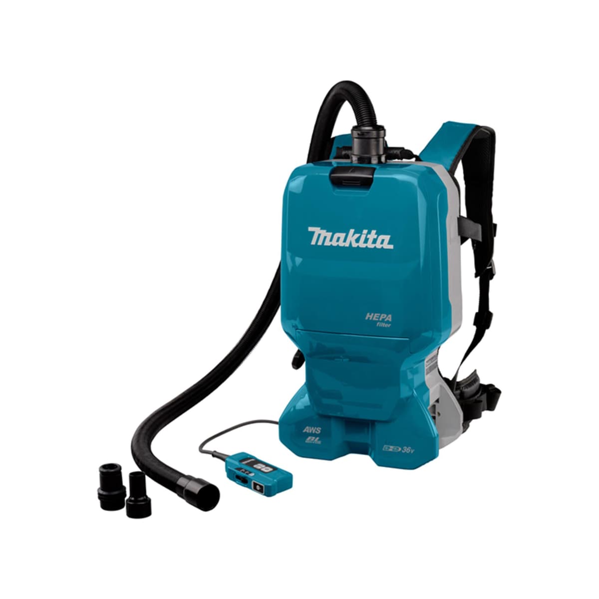 Makita DVC665ZU Akku-Rucksackstaubsauger | 2x18V| für trockene Anwendungen| ohne Akku und Ladegerät| mit HEPA Filter und Zubehör|)