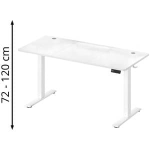 Vasagle Schreibtisch LSD314WZ03, weiß / weiß, elektrisch höhenverstellbar, 140 x 72-120 x 60 cm