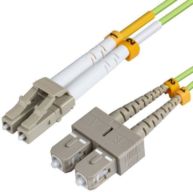 MicroConnect Optisk Fiberkabel, Lc-Sc, Multimode, Duplex, Om5 (Limegrønn) 10m, 1 Stykk, Sen-Fib561010 Grønn