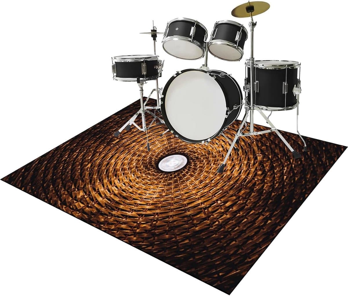 Geluiddempende zwarte vloermat voor drumstel - 170 x 140 cm