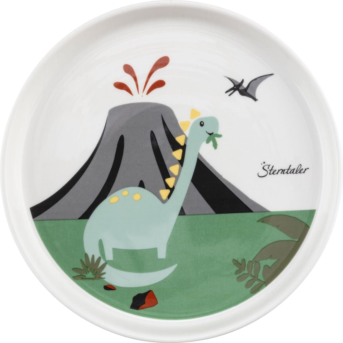 Kindergeschirr-Set STERNTALER "Porzellan Geschirr-Set DINO Rexi", weiß, Geschirr-Sets, Kindergeschirr-Set