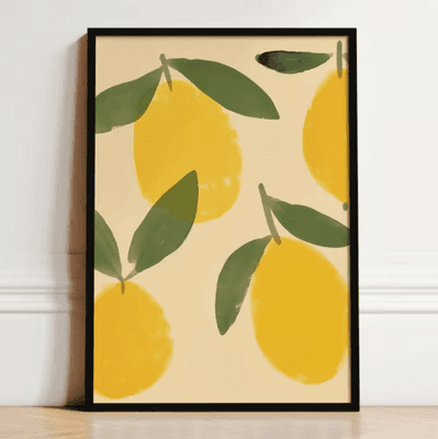 Inspire Picks French Breakfast Canvas Wall Art Lemon Wine & Oyster Kitchen Decor Print 10 50x70cm Unframed