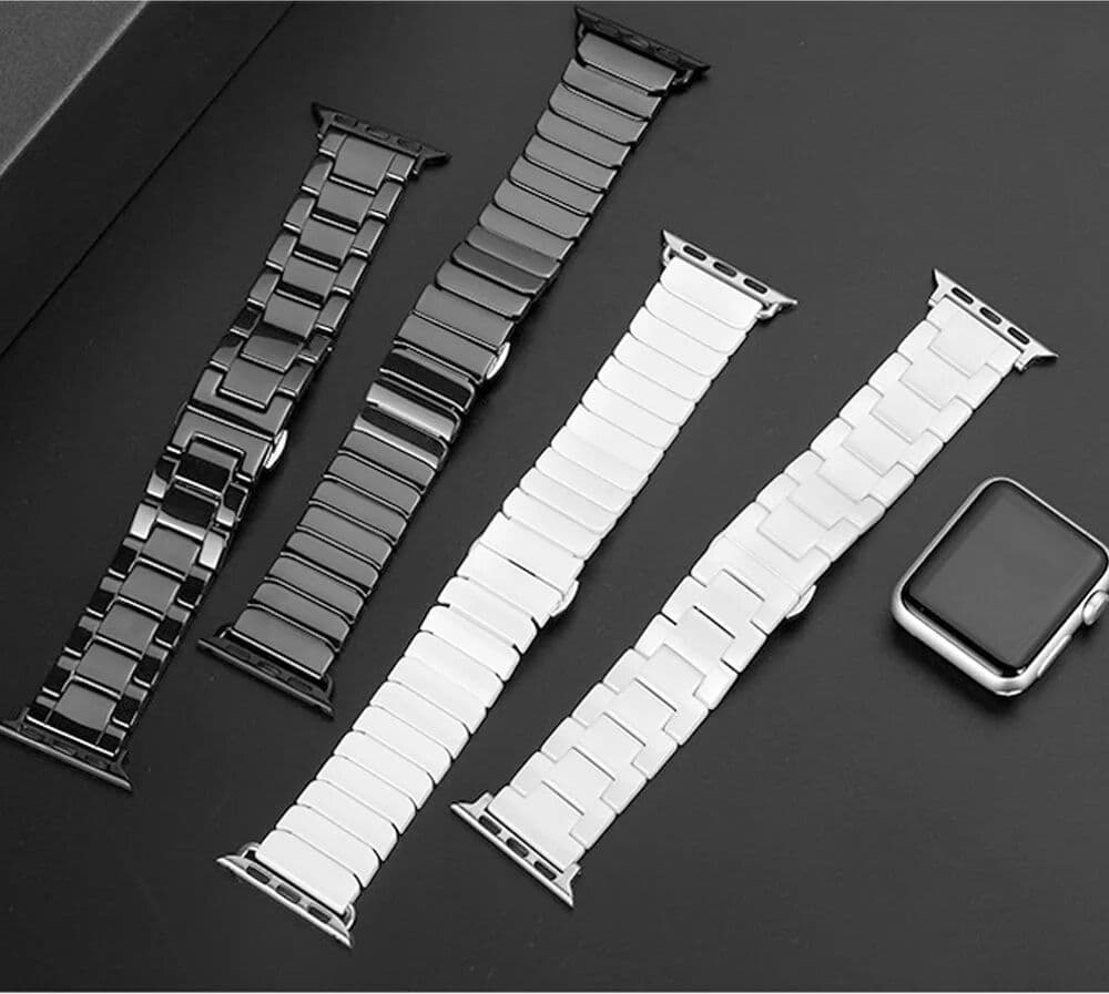 Lbiaodai Ceramic Strap for Apple Watch Bands 44mm 40mm 45mm 49mm 42 46 Stainless steel bracelet iWatch series 6 7 8 9 10 11 se ultra 3 2
