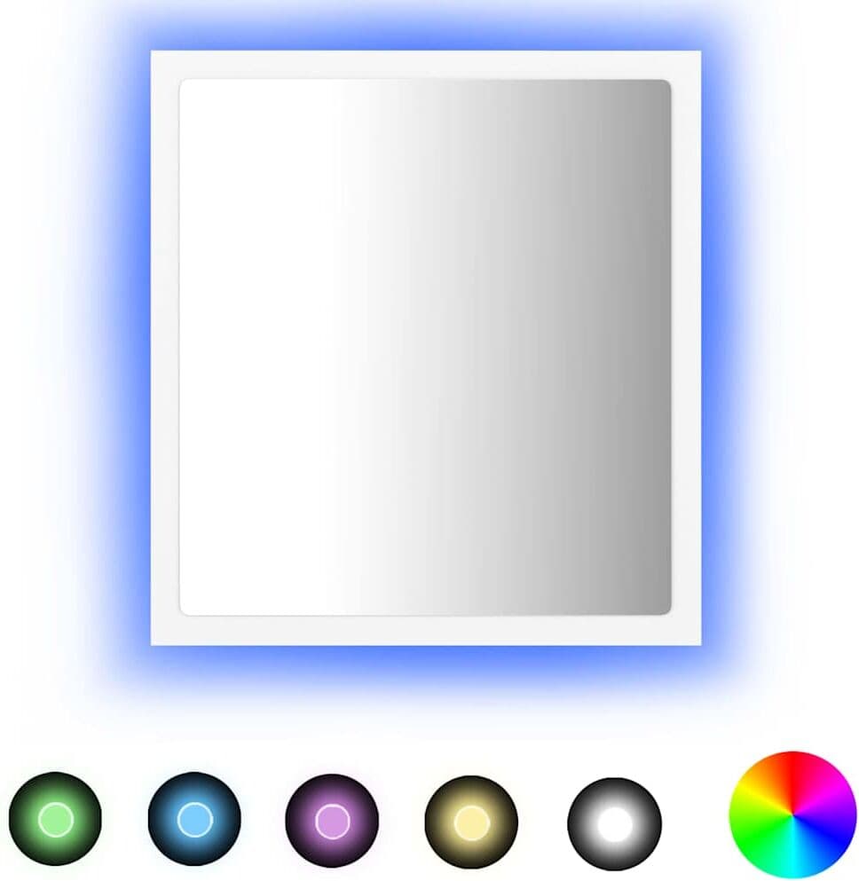 vidaXL Miroir à LED de salle de bain Blanc 40x8,5x37 cm Acrylique
