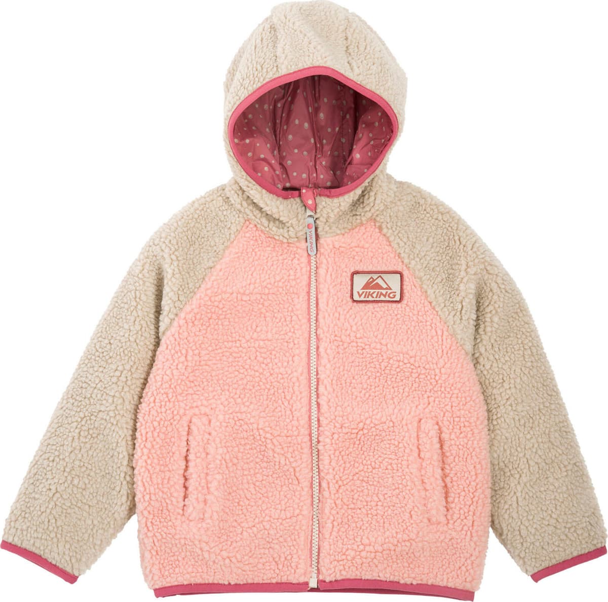 Viking Kids' Play Reversible Pile Jacket Pink/cement 104