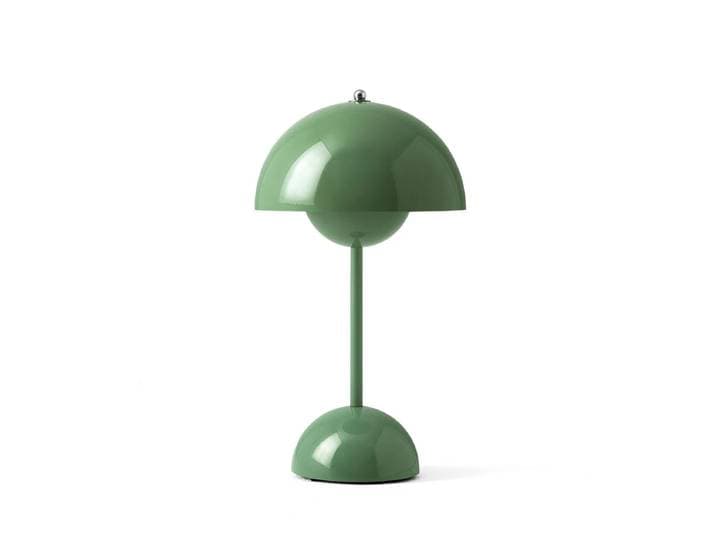 &Tradition - Flowerpot Akku Tischleuchte VP9 mit magnetischem Ladekabel, glänzend, sage green (Exclusive Edition)