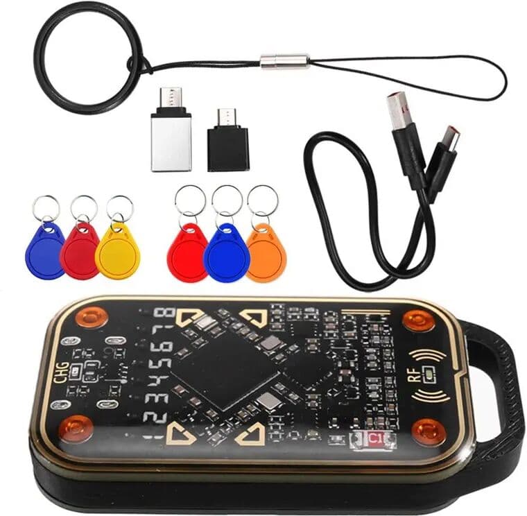 NONE 【SURPISE】Chameleon Ultra V3.0 RFID Smart Card Emulator Reader+ 6PCS UID/CUID Keychain Copier For 125Khz 13.56Mhz ID IC Tags Copy