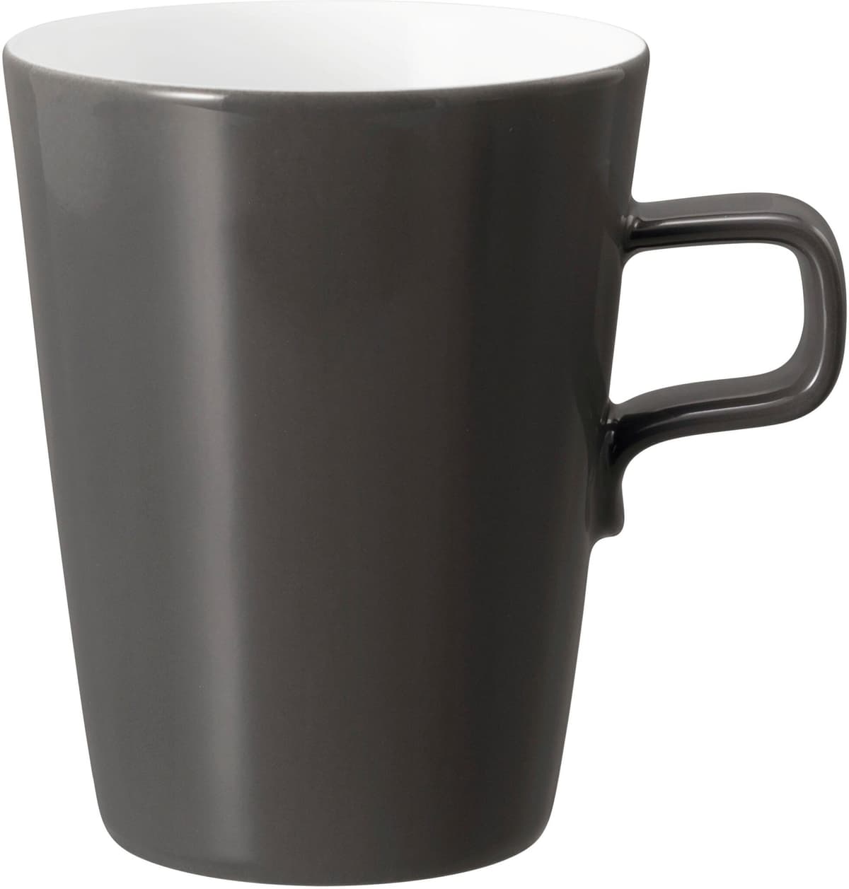 Becher SELTMANN WEIDEN "No Limits Moments", grau (anthrazitfarben, weiß), B:9,3cm H:11,6cm Ø:12cm, Porzellan, Trinkgefäße, Becher, Becher mit Henkel 0,45 l