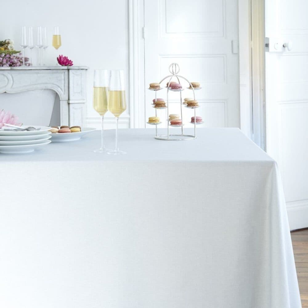 Fleur de Soleil Nappe enduite pastel ovale 160 x 200 cm Gris 200x0x160cm