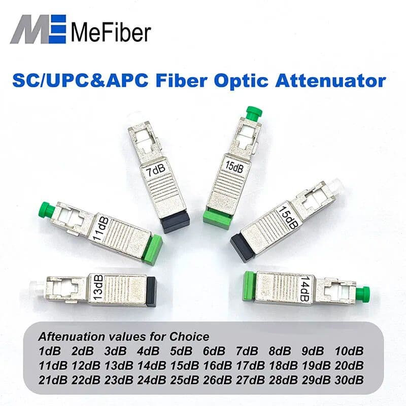 NONE MeFiber SC Fixed Fiber Optic Attenuator Singlemode Male to Female SC UPC SC APC 1‑30dB Optional For FTTH Optical Network