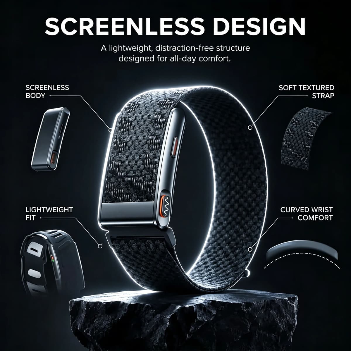 GUHUAVMI 2026 NEW Screenless Sport Smart Bracelet ECG+HRV Heart Rate Sleep Health Monitor Multi Exercise Modes Fitness Tracker Bracelet