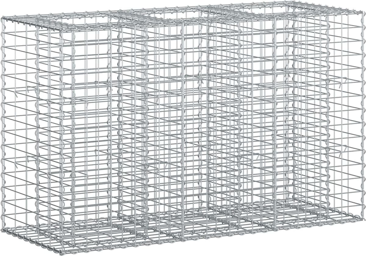 vidaXL Lit surélevé gabion 130 x 50 x 80 cm Acier galvanisé Argenté