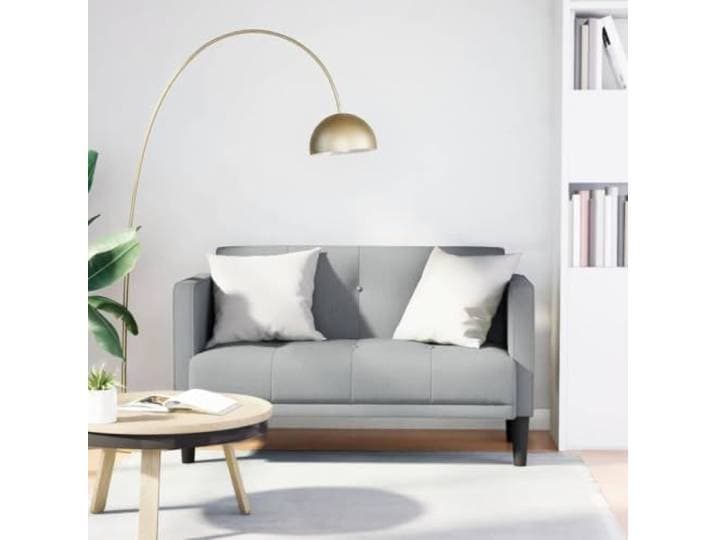 HEFZGDB Zweisitzer-Sofa Hellgrau 111 cm Stoffbezug Modernes Wohnzimmer Sofa mit Polyestergewebe Atmungsaktiv Strapazierfähig Komfortabel Schaumstoff Federung Stützende Sitzfläche