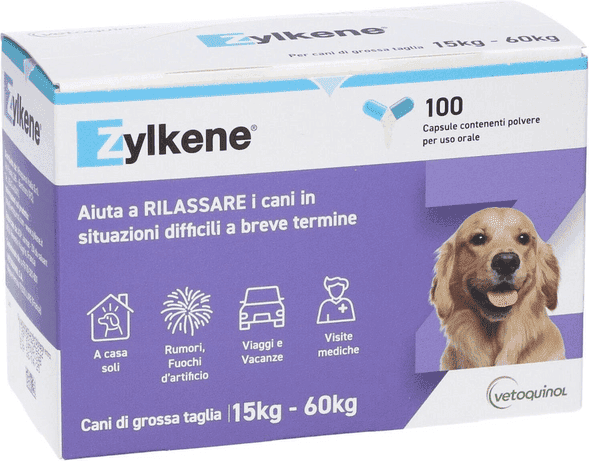 Zylkene Mangime Complementare Per Cani Taglia Grossa 15-60 Kg 100 Capsule