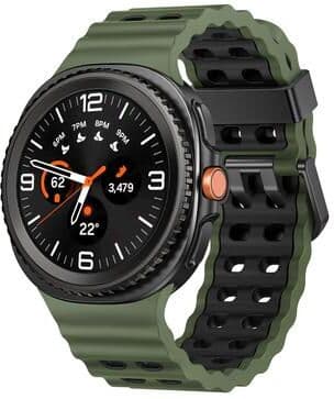 Everyday Crate Samsung Galaxy Watch8 Classic Silicone Watch Band Ocean Style Quick Release Strap army Green Black