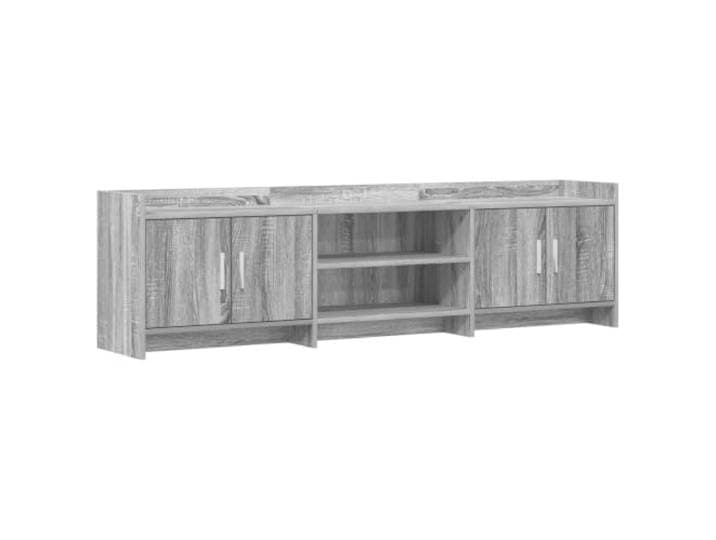 KUPTYERFG TV-Lowboard 168x33x47 cm Fernsehtisch Grau Sonoma Rechteckiges Lowboard aus Holzwerkstoff mit 4 Türen und Metallgriffen für Ihr Wohnzimmer oder Medienecke.