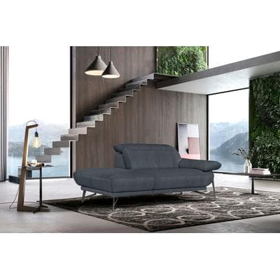 Ottomane EGOITALIANO "Anais, erstklassiges Designsofa, Breite 179 cm, Fußfarbe schattengrau", grau (dunkelgrau), Sofas, B/H/T: 179cm x 74cm x 106cm, Luxus-Microfaser, Ottomane links, Armlehne rechts, LEDER -Artikel BULL – Kat. B: Der Artikel BULL...