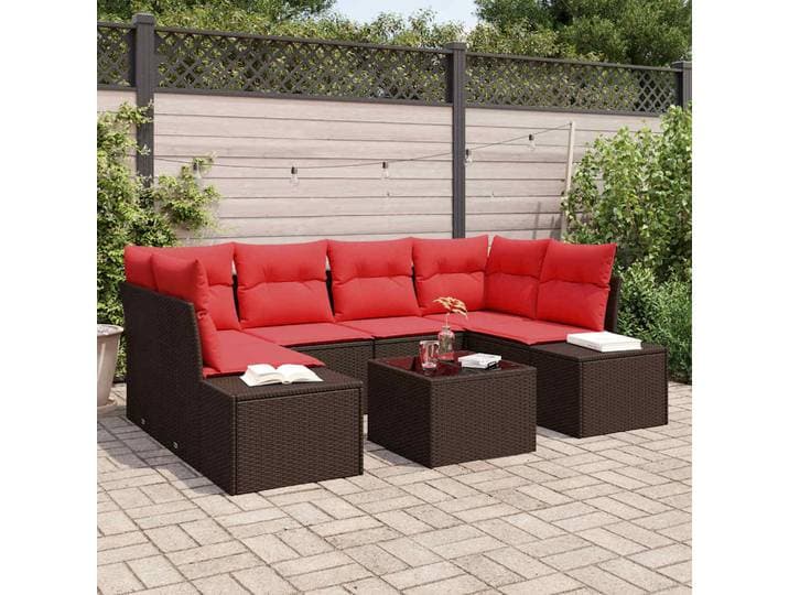 vidaXL Sofa Set 7 stk. Braun [Synthetisch]: Poly Rattan