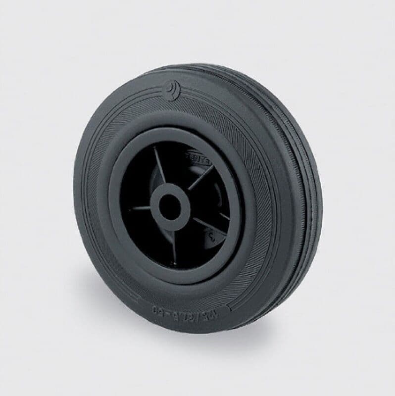 B2B Partner Samostatné koleso, plastový disk, čierna guma, 160 mm