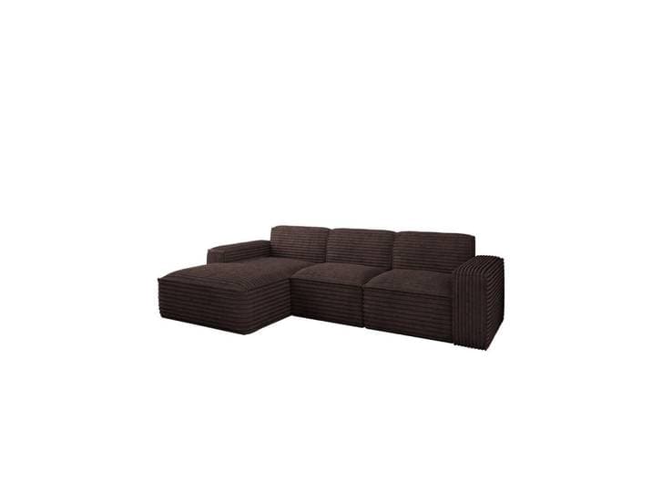 Kaiser Möbel Ecksofa L-Form Siena Stoff Velo Braun Links, Kunststoff, einzeln stellbar, L-Form, Ottomane links, Ottomane rechts,L-Form, 266x165 cm, Wohnzimmer, Sofas & Couches, Wohnlandschaften, Ecksofas