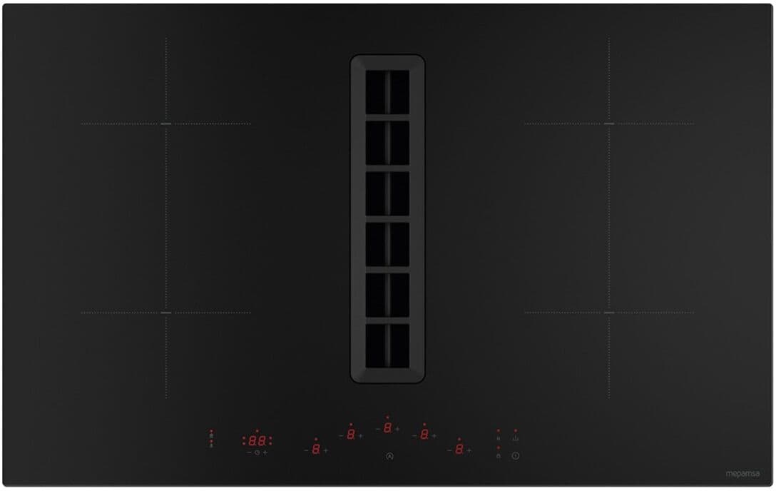 Mepamsa Placa inducción con campana integrada 4 zonas de docción - Indu Value 830. Negro