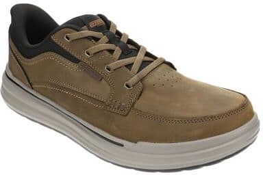 Skechers USA Sterling-Preston (Men's) Casual Shoes in Desert, Size 7.5 M, Leather/Memory Foam