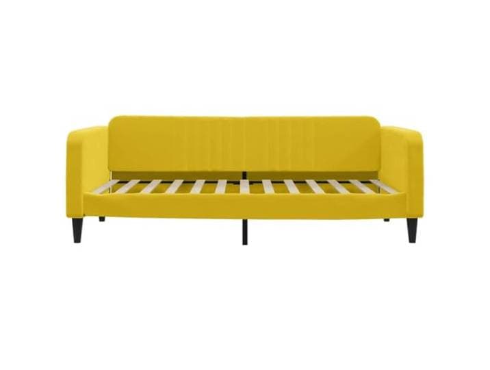 KTHLBRH Tagesbett gelb 100 x 200 cm aus Samt 2-in-1 Schlafsofa, Gestell aus Metall und Massivholz, modernes Design, inklusive Lattenrost