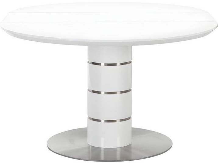 Vente-unique Uittrekbare eettafel - 4 à 6 personen - MDF en roestvrij metaal - Witgelakt - CUSCO