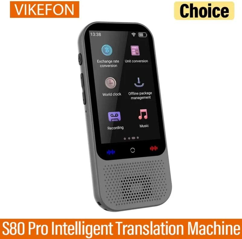 VIKEFON S80 Pro 138 Language Intelligent Translation Machine Intelligent Recording 19 Offline Real-time Chat GPT AI Voice Photo Translat